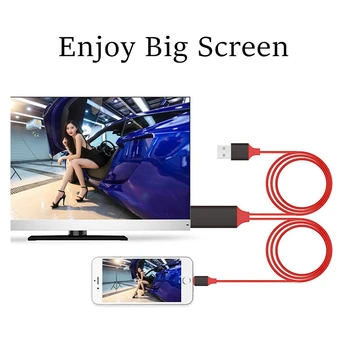 8 Pin HDMI suderinamus Kabelis, HDTV TV Skaitmeninis AV Adapteris 2M 1080P USB Keitiklio Kabelį, 