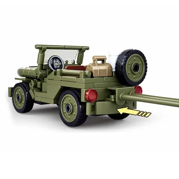 Sluban Kūrimo Bloką, Žaislai WW2 Armijos Willys Jeep 143PCS Plytų B0853 Karinės Statybos Compatbile Su Pirmaujančių prekės Ženklų