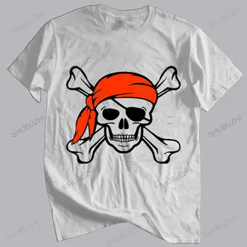 Vasaros marškinėliai shubuzhi prekės teeshirt homme aukštos kokybės viršų tees Jolly Roger Skull & Kaulai unisex marškinėliai prarasti viršūnės