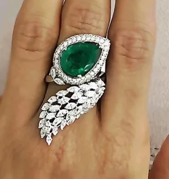 Prabanga plunksnų Twist Pareiškimą Žiedai Moterims Vestuvių Kristalų Cirkonis Dubajus Nuotakos Piršto Žiedai, Papuošalai Priklausomybės