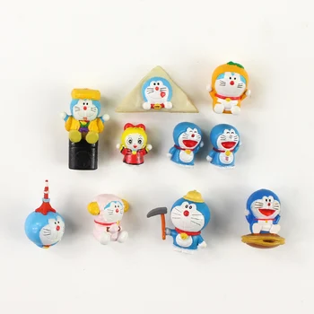 10vnt/daug Anime ir Animacinių filmų Doraemon Žibintų Čiuožimo Stalo Teniso PVC Veiksmų Skaičius, Žaislų Mini Lėlės Modelio Dovanos Vaikams