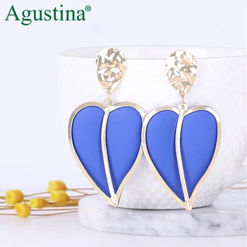 Agustina mėlyna lašas auskarai moterims, metalo tabaluoti auskarai bižuterijos ilgi auskarai boho kpop geometrijos didmeninė auskarai