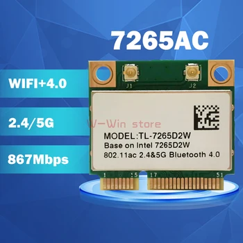 INTEL Dual Band Wireless TL-7265D2W 7265AC pusę Mini PCI-e BT4.0 802.11 AC 2.4 G&5G mobiliojo ryšio kortelę
