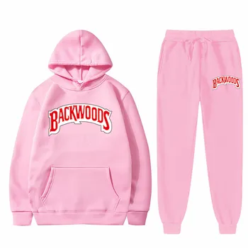 Mados prekės ženklo Backwoods vyrų ir moterų kostiumas 14 stilių vilnos hoodie kelnes storas šiltas sportinę sportinę gobtuvu sportinę aprangą