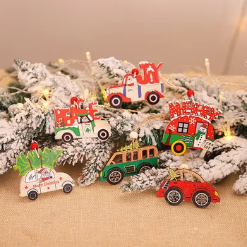 Kalėdų Papuošalai Pakabukas Medinis Automobilių Chirstmas Medžio Kabo Chirstmas Papuošalai Namuose Kalėdų amatai Naujųjų Metų