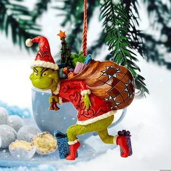 Grinch Dervos Kalėdų Papuošalų Medis Kabinti Kalėdų Papuošalų Kūrybos Apdailos Dervos Reikmenys, Kalėdų Dekoracijos