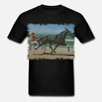 Pakinktų Arklių Lenktynių Susiraukęs Trotter Vyrų Naujovė T-Shirt