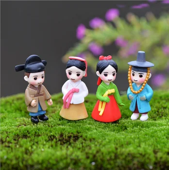 Korėjos Berniukas Mergaitė Bonsai Miniatiūrinės Figūrėlės Vestuvių Lėlės Miniatiūros Pora namų, Sodo Puošmena Mergina žaislas 