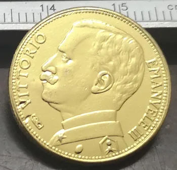 1912 Italija 20 Lire-Vittorio Emanuele III Aukso monetos Kopija