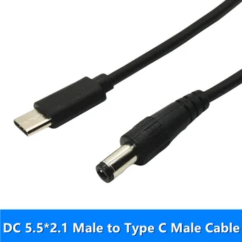1m USB 3.1 C Tipo USB-C, Vyrų DC 5.5X2.5mm Vyrų Maitinimo Lizdas Pratęsimo Mokestis Laidą Įkrovimo Adapterio Laido (c Tipas: 5.5X2.5mm)