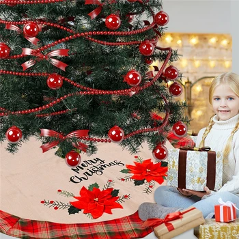Naujųjų Metų Dekoro 2021 Kalėdų Eglutės, Sijonai, Grindų Kilimėliai Apvali Raudona Gėlė Kalėdos Medis Padengti Prijuostė Kilimų Namų Dekoro Naujųjų Metų Prekes