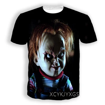 Siaubo Filmas Chucky 3D Spausdinimo Vyrų Marškinėliai Hip-Hop Moterų Marškinėlius Unisex Drabužių Viršūnes Tiekėjų Lašas Siuntėjas A11