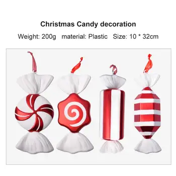 2022 Kalėdų Pakabukas Plastiko Saldainiai Cukranendrių Didelis Saldainis Kabantys Papuošalai Kalėdų Eglutė Namų Puošybai Kalėdų Dovana Vaikams 32cm