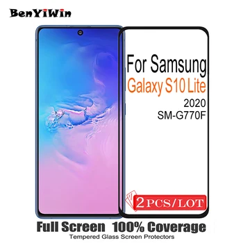 2VNT Originalus Pilnas draudimas Screen Protector, Grūdintas Stiklas Samsung Galaxy S10 Lite On Apsauginis Stiklas SM G770F Filmas
