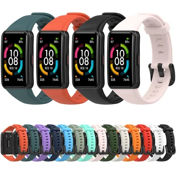 Pakeitimo Sporto Silikono Reguliuojami Smart Watchstraps Su TPU Case for Huawei Juosta 6 /6 pro Garbės Juosta 6 Watch Band Dirželis
