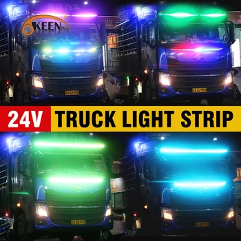 OKEEN 24V Rodikliai Šviesos RGB Dynamic Streamer po šviesos ruože Sunkvežimio Priekaba Pikapas su Posūkio Signalą,stabdžius ,Veikia