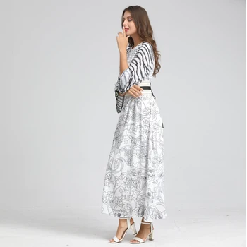 2021 moterų naujo dizaino ilgos suknelės atspausdintas šifono kokybės kilimo ir tūpimo tako suknelė su varčias, negabaritinių