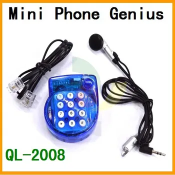 Mini telefono genijus QL-2008 leidžia vartotojui mėgautis privačias rankas, nemokamu skambučiu, lengvas ir kompaktiškas dydis nemokamai savo rankas